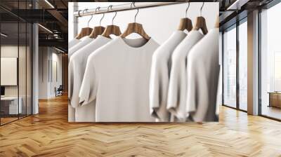 Row of white shirts Wall mural