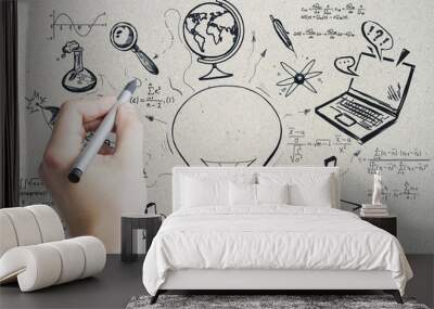 Science, graduation and leadership concept Wall mural