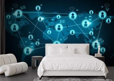 Social network and communication concept Wall mural