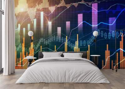 Trade and stock wallpaper Wall mural