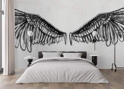 Wings sketch Wall mural