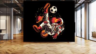 Astronaut football  Streetwear urban design  Wall mural