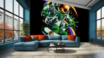 Astronaut skateboard Streetwear urban design  Wall mural