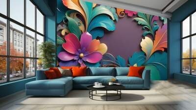 colorful abstract floral background Wall mural