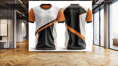 blank esport jersey for man, two side, front and back view, mockup template Wall mural