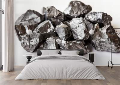 pile of raw nickel ore before processed, isolated on white background Wall mural