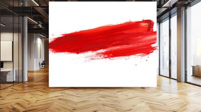 red highlight brush mark, straight Line Stroke, natural brush strokes, blocking style, Marker red Ink, isolated on very white background Wall mural