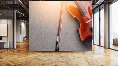 violin on grey background with free copyspace for your ideas tex Wall mural