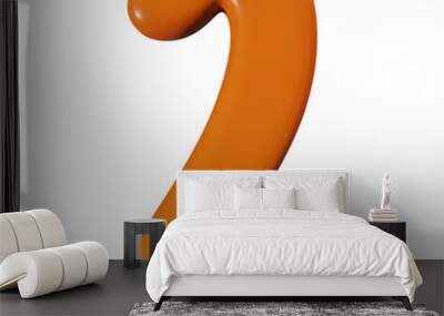 3d number 2 in orange Wall mural