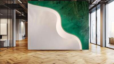 White sand dunes among lakes with blue water, aerial view Wall mural