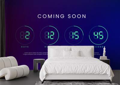 Digital number countdown timer for website Wall mural