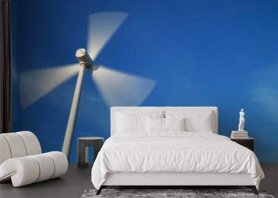 windy day wiht Motion wind turbines. Wall mural