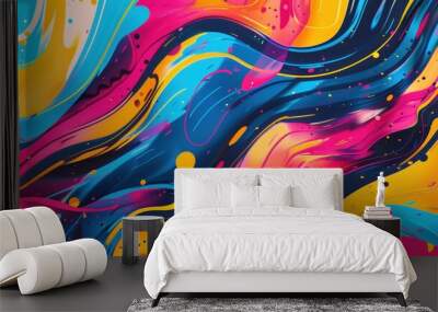 Design a product background with a vibrant, abstract splash of colors Wall mural