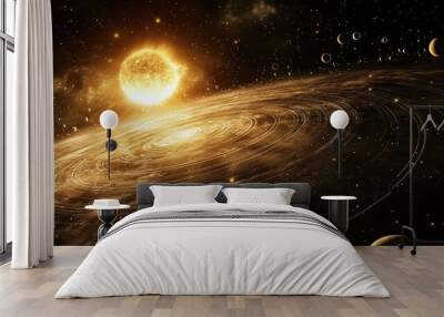 Stars on the ecliptic plane, orbiting the Sun Wall mural