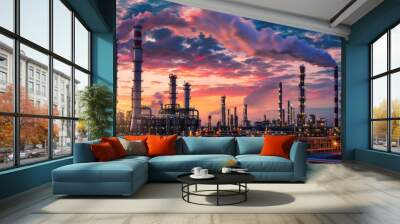 The energy industry encompasses a wide range of sectors, including oil, gas, nuclear, and renewable energy technologies. Wall mural