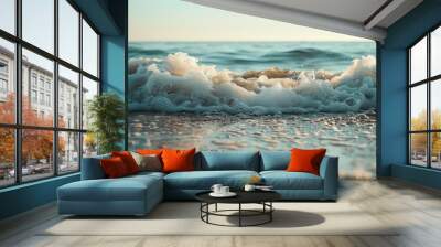 The ocean is a summer paradise. Envision a day at the beach, with the rhythmic sound of waves crashing and the salty sea air invigorating your senses. Wall mural