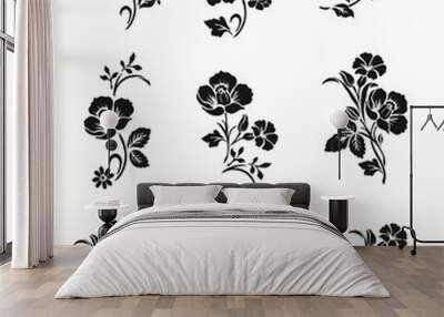 set of floral elements Wall mural