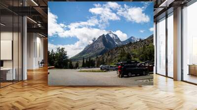 Red Bus tour at the Glacier national park, Montana, USA, 20 June 2024 Wall mural