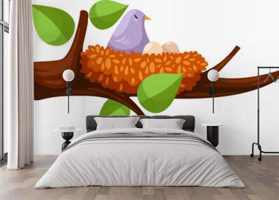 Bird and nest Wall mural