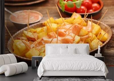 Patatas bravas traditional Spanish potatoes snack tapas Wall mural