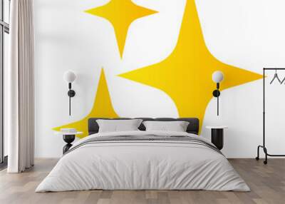 Sparkles Stars Icon. Generate or Gen AI Icon. Golden and yellow star emoji isolated Wall mural