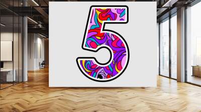 illustration of numbers for counting days or counting anything for poster template in abstract style Wall mural