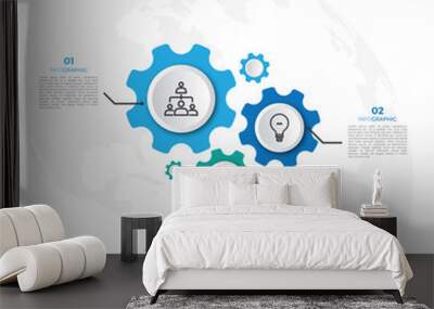 Business mechanism Infographic design template with icons and 3 options or steps. Can be used for process diagram, presentations, workflow layout, banner, flow chart, info graph. Wall mural