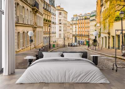 A street on Montmartre in Paris Wall mural