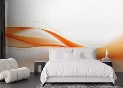 Abstract orange wave background on white for design, website, and presentations Wall mural