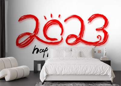 2023 happy new year issolated on transparent background Wall mural