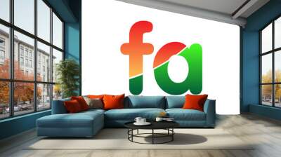 Initial Letter FA Logo Lowercase, colorful logotype Modern and Simple Logo Design. Wall mural