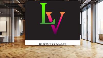 initial letter logo , colored pink and green, vector logo design template elements for your business Wall mural