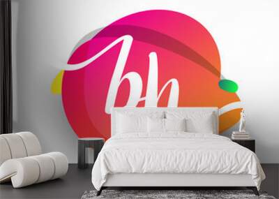 Letter BH logo with colorful splash background, letter combination logo design for creative industry, web, business and company. Wall mural