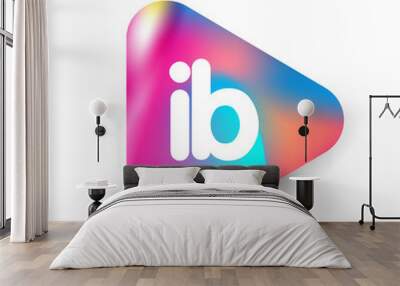 Letter IB logo in triangle shape and colorful background, letter combination logo design for business and company identity. Wall mural