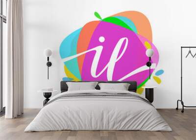 Letter IL logo with colorful splash background, letter combination logo design for creative industry, web, business and company. Wall mural