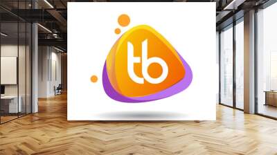 Letter TB logo in triangle splash and colorful background, letter combination logo design for creative industry, web, business and company. Wall mural