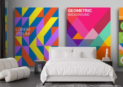 Modern geometric abstract background covers sets. colorful pattern geometric shapes composition, vector illustration. Wall mural