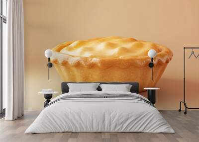 A 3D pie with a golden crust on a soft, neutral background, symbolizing homemade baked goods Wall mural