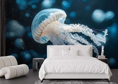 A floating jellyfish made of gelatin with sugar crystals as tentacles Wall mural