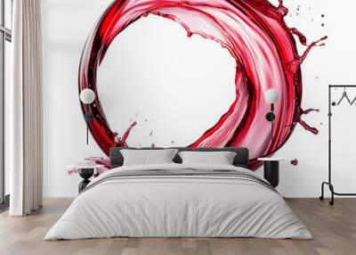 circular wine splash swirl, isolated white background Wall mural