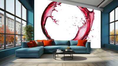 circular wine splash swirl, isolated white background Wall mural