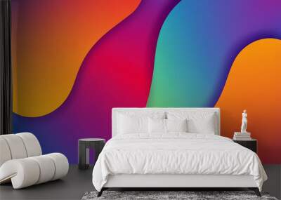 a trending background with a smooth gradient transitioning between two or more complementary colors. Wall mural