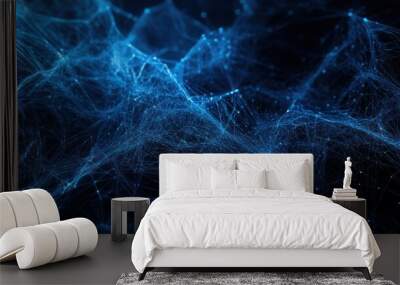 Futuristic wireframe background with plexus. Wall mural