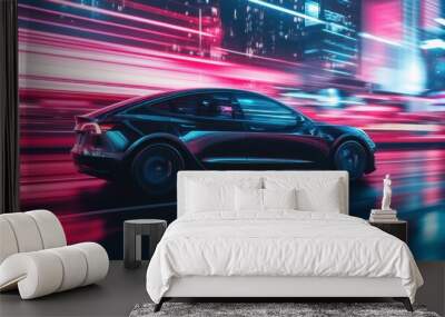 Night City Electric Car Wall mural