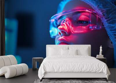 Medical uses of laser light, highlighting their role in surgeries, diagnostics, and non-invasive treatments Wall mural