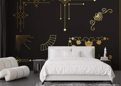 Art deco beautiful corners set vector Wall mural