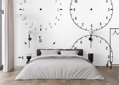 Clock template vector Wall mural