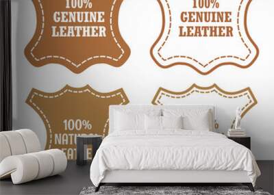 Genuine leather vector two signs Wall mural