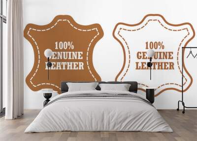 Genuine leather vector two signs Wall mural