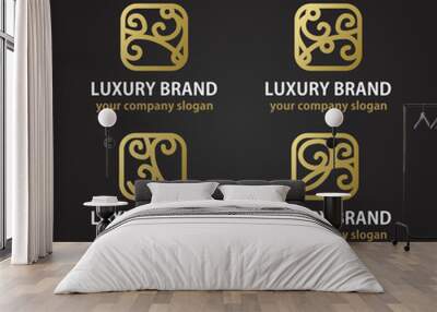 gold company logo sign template Wall mural